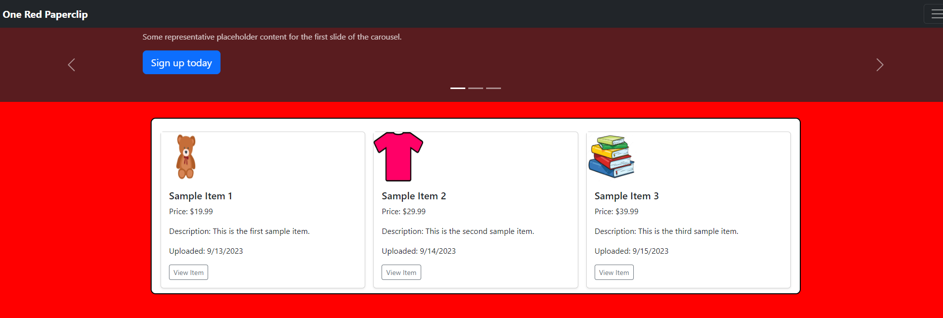One Red PaperClip Project Screenshot